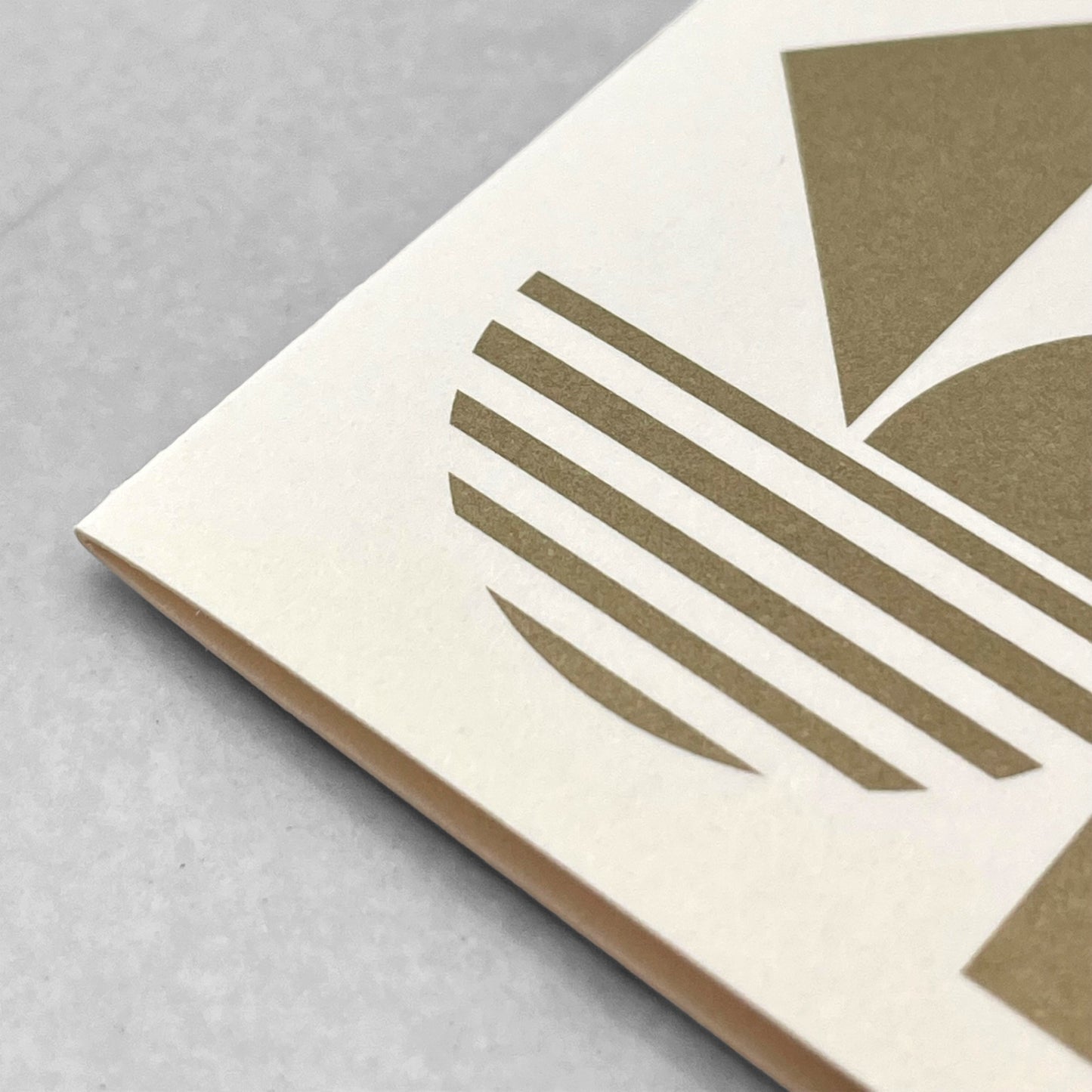 Greeting card with gold abstract geometric design by Amaretti Design