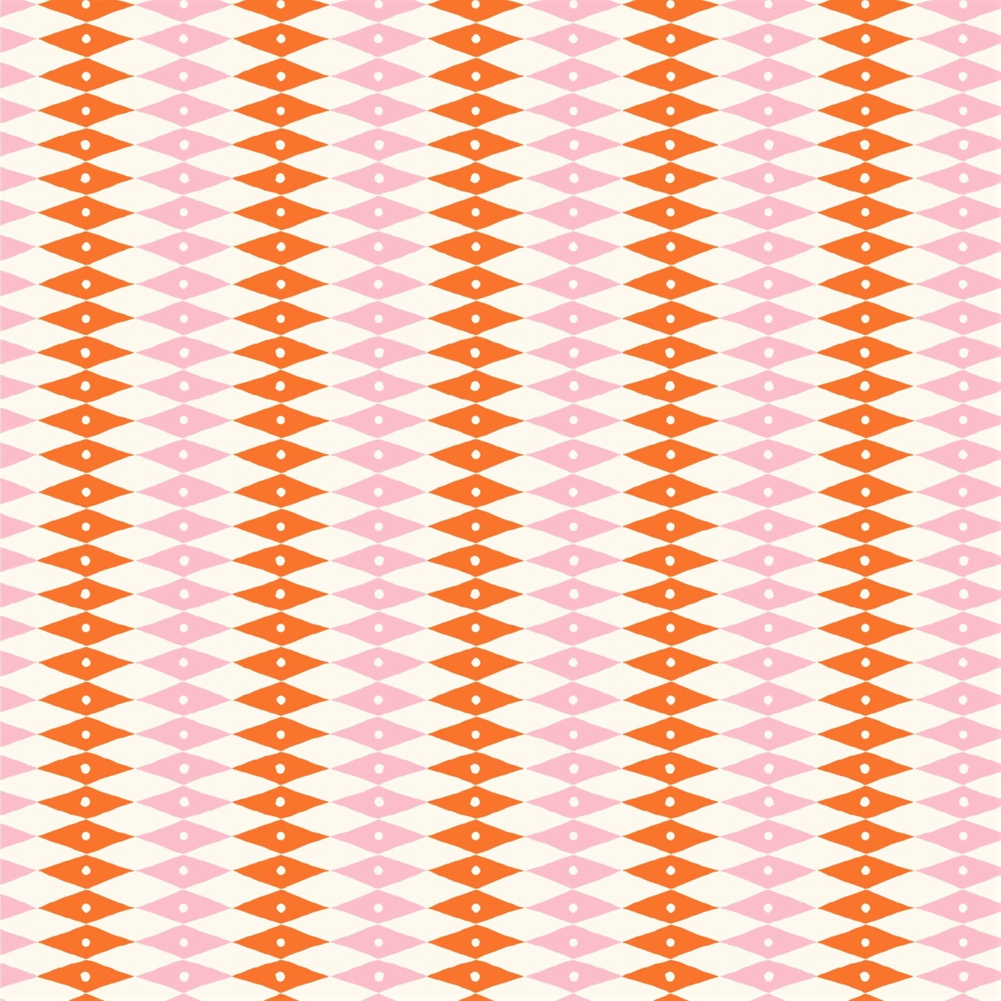harlequin diamond design patterned paper gift wrap in pink and orange, by Ariana Martin