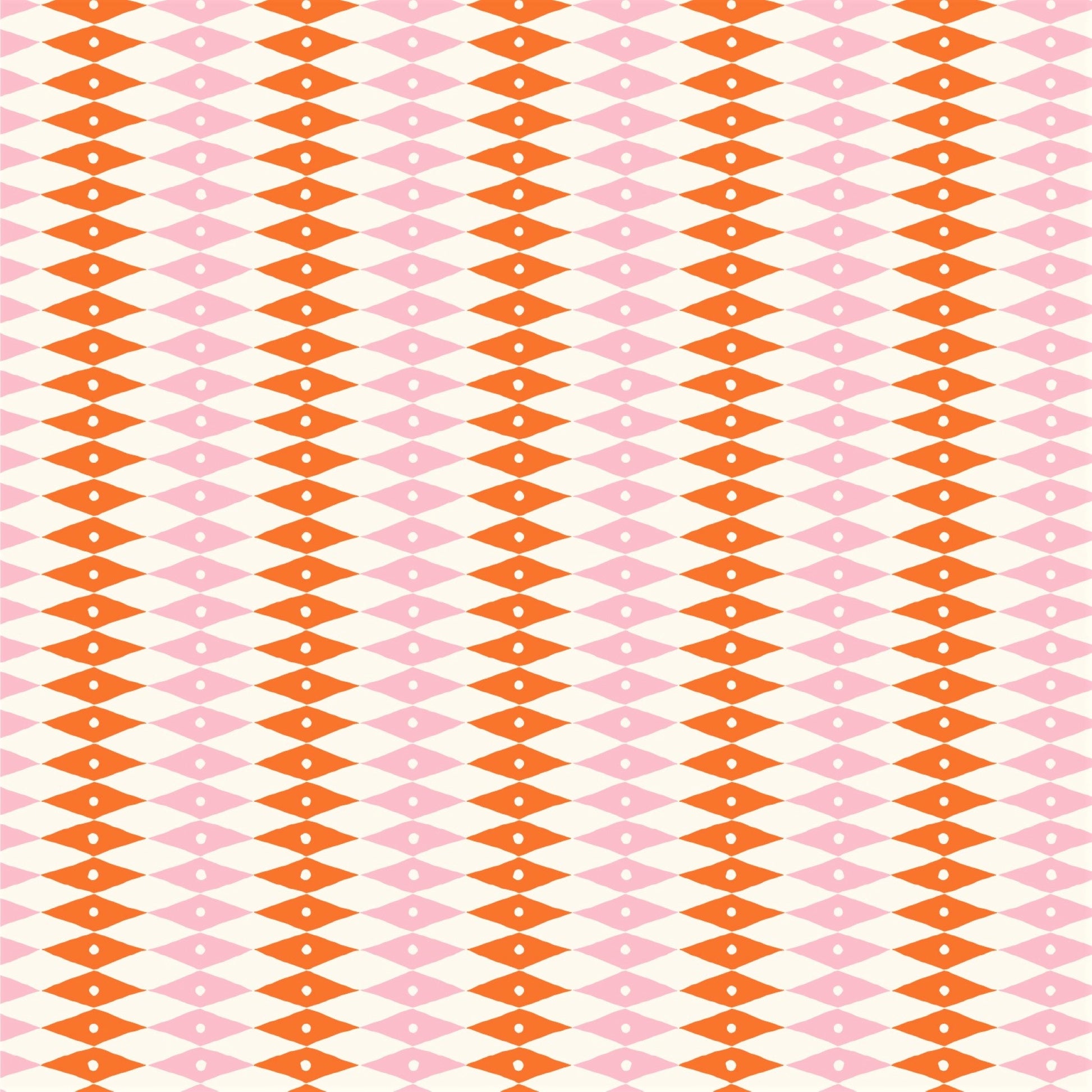 harlequin diamond design patterned paper gift wrap in pink and orange, by Ariana Martin