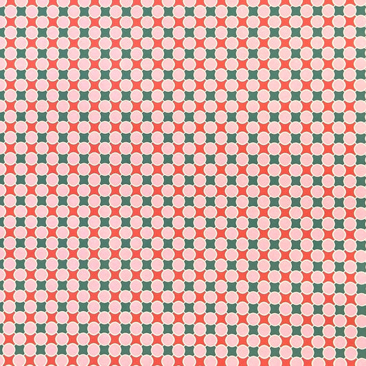 Patterned paper with pink, red and green geometric design