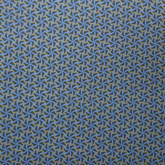 Blue and gray geometric patterned wrapping paper