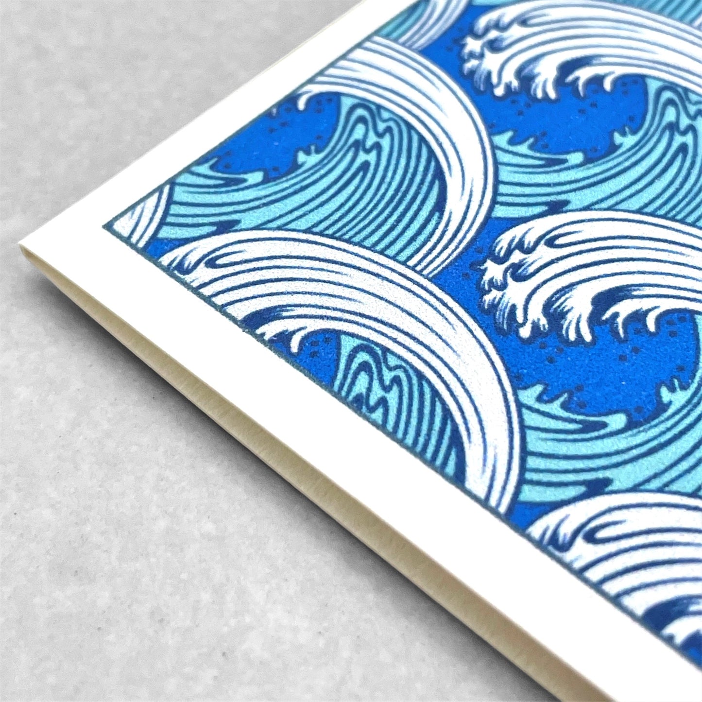 greetings card of japanese style blue waves design by Com Bossa Studio