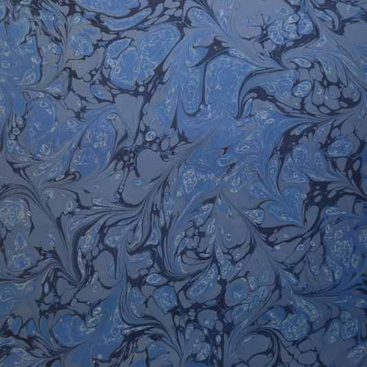 a blue printed marble  wrapping paper from Compton Marbling