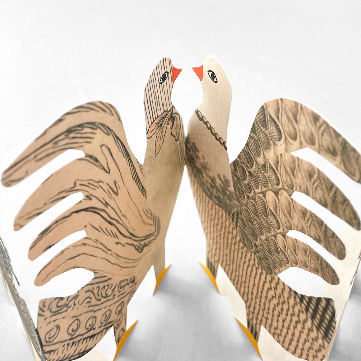 concertina greetings card with six chickens each on a separate fold by Hadley Paper goods