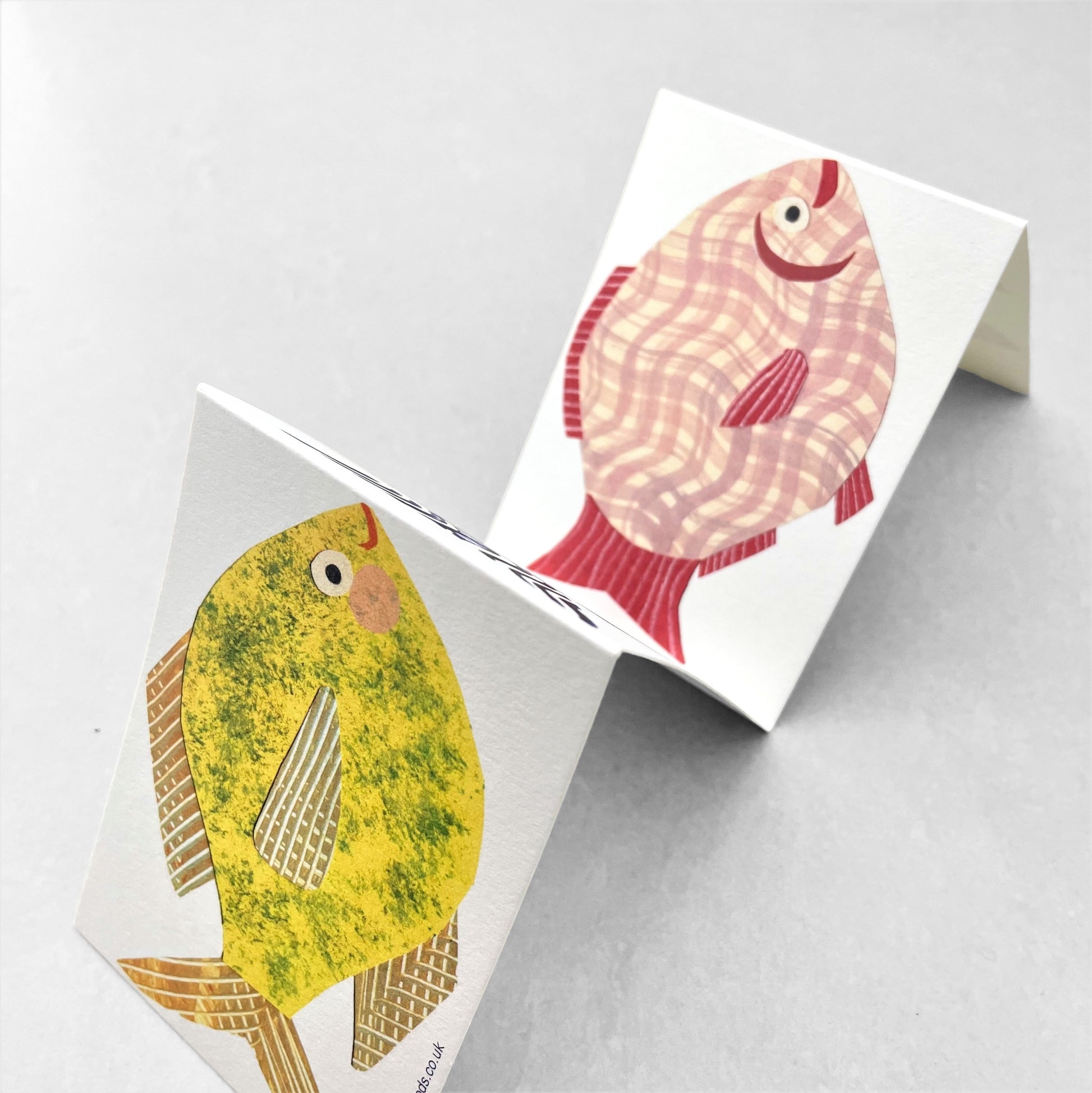 concertina greetings card of four colourful fish on four folds, by Hadley Paper Goods