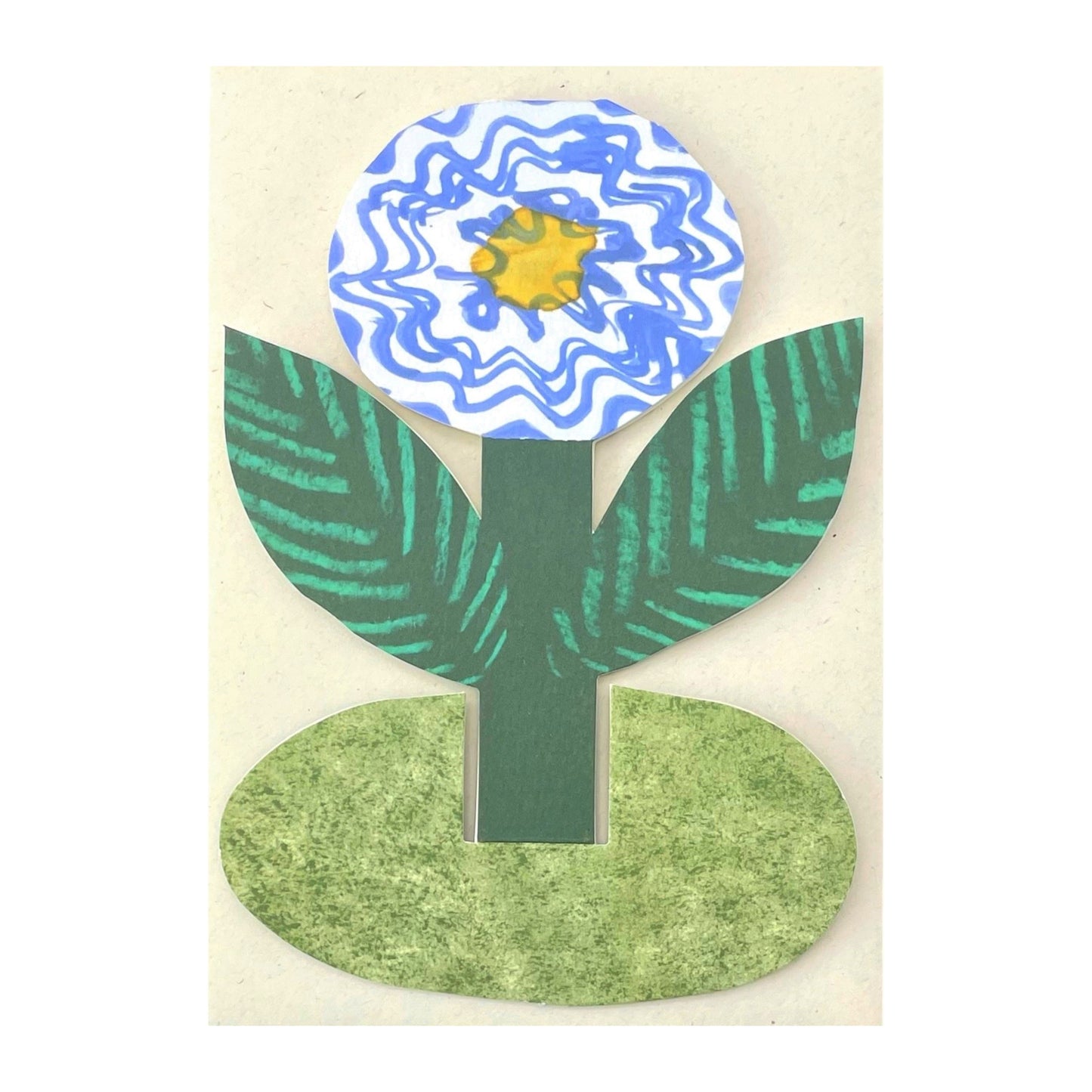 a blue flower stand-up card by Hadley Paper Goods, with envelope
