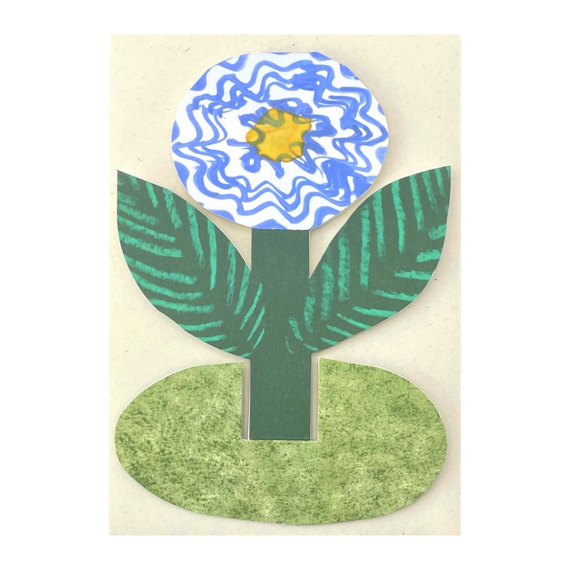 a blue flower stand-up card by Hadley Paper Goods, with envelope