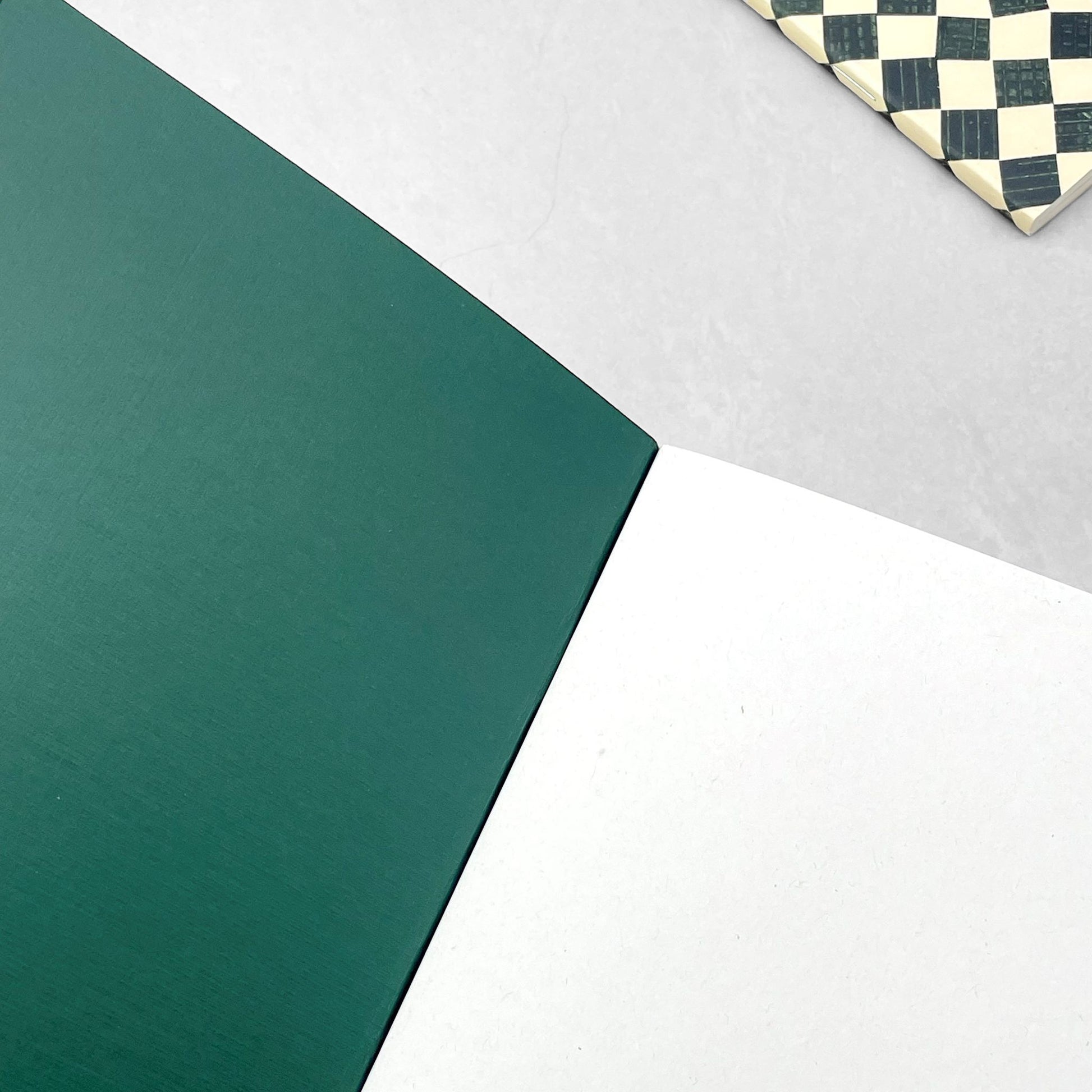 brown and green marbled diamond soft cover notebook by Hadley Paper Goods