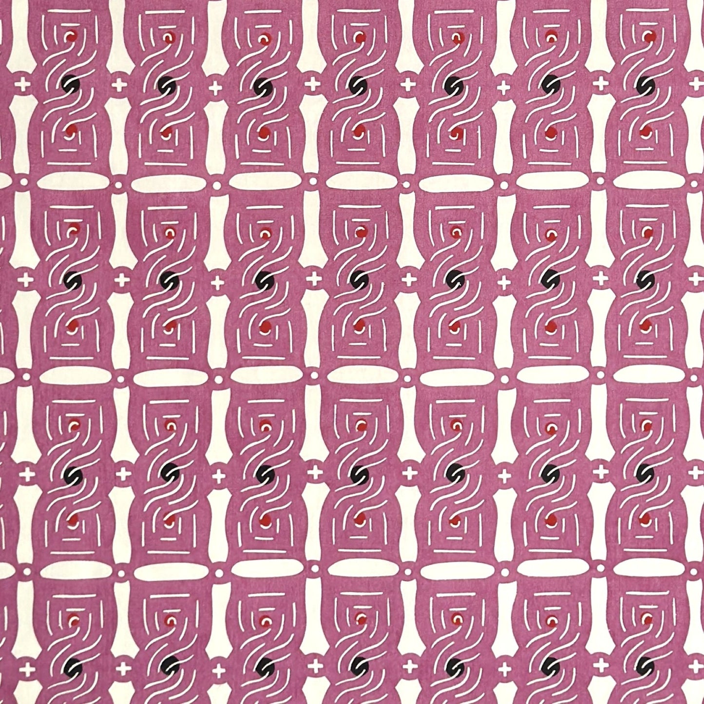 Knot (musubime) pattern in pink on a Japanese katazome paper