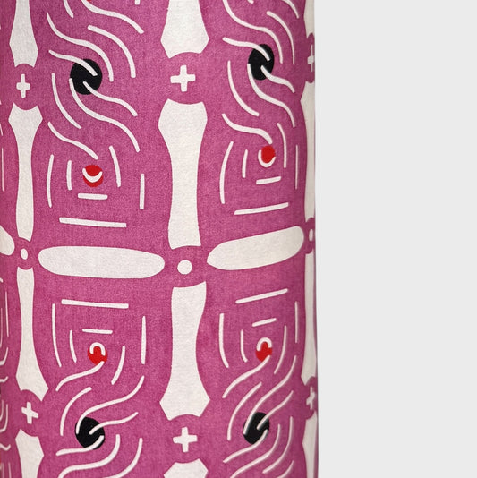 Knot (musubime) pattern in pink on a Japanese katazome paper