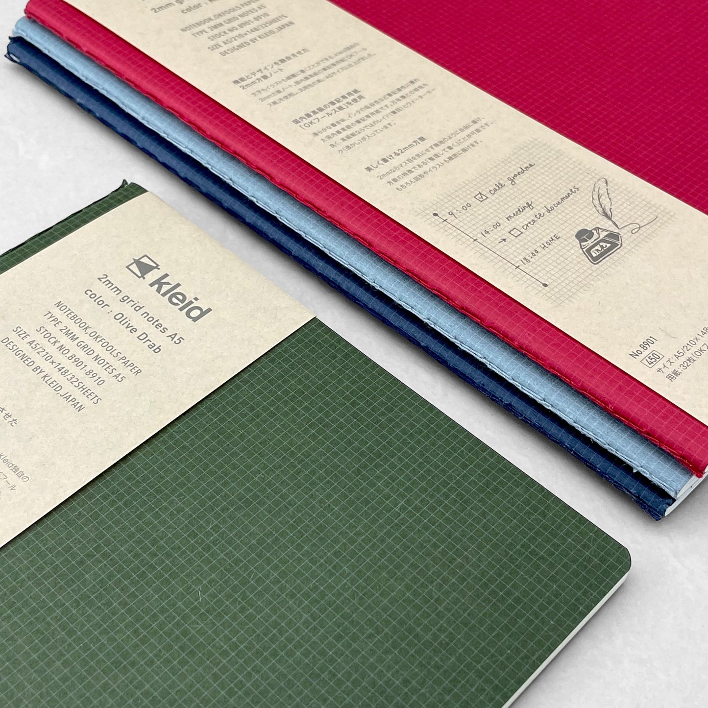 Kleid 2mm Grid Notes Olive - A5 Notebook