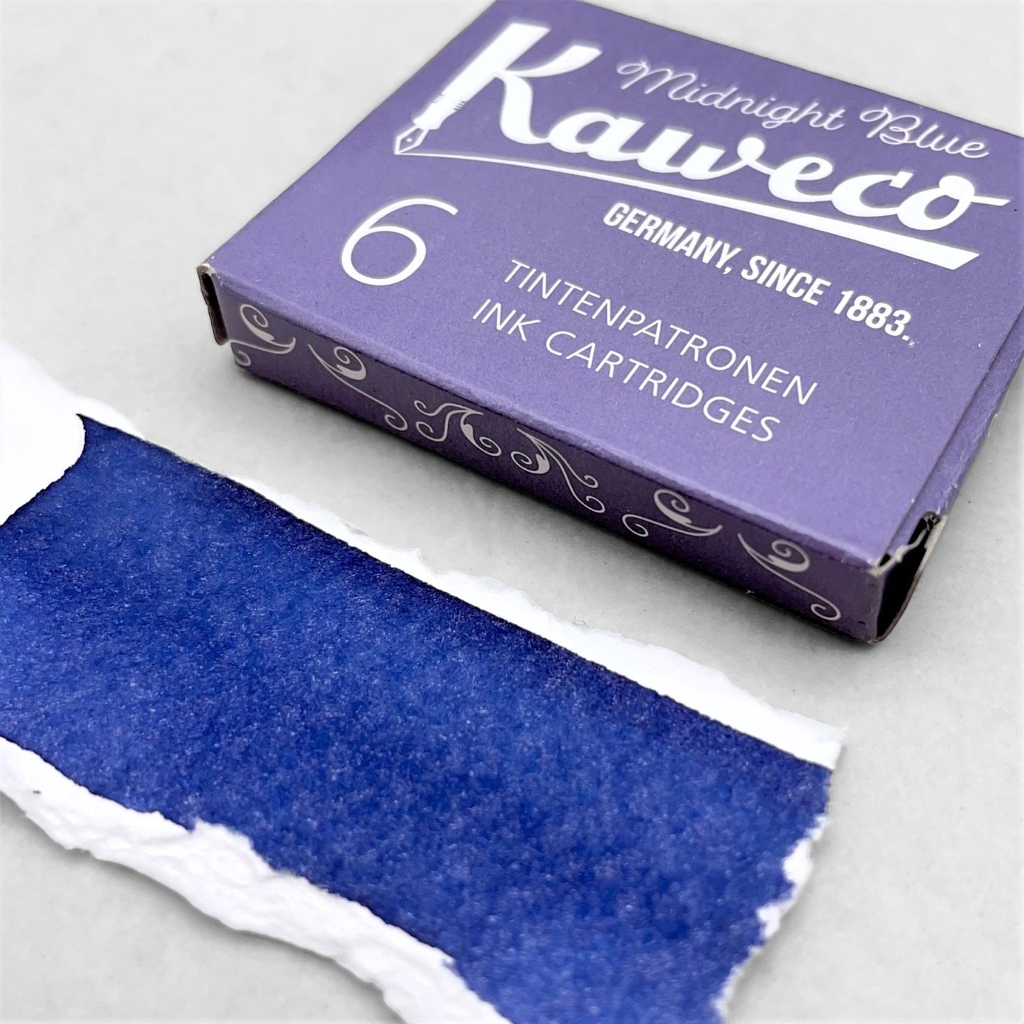 Box of 6 ink cartridges by Kaweco in midnight blue colour