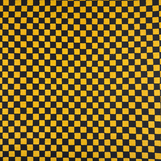 vintage katazome-shi stencil-dyed small papers from Japan. Check pattern in gold and black.