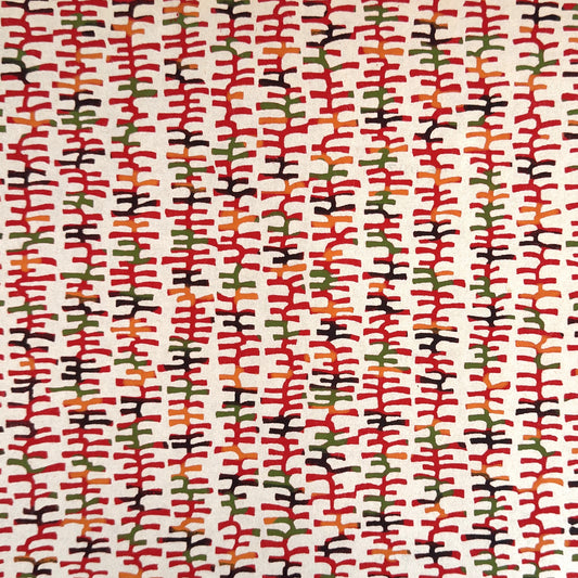 vintage katazome stencil dyed paper. Ivory background with multicoloured lines.