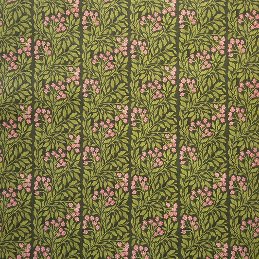 floral patterned wrapping paper in green and pink