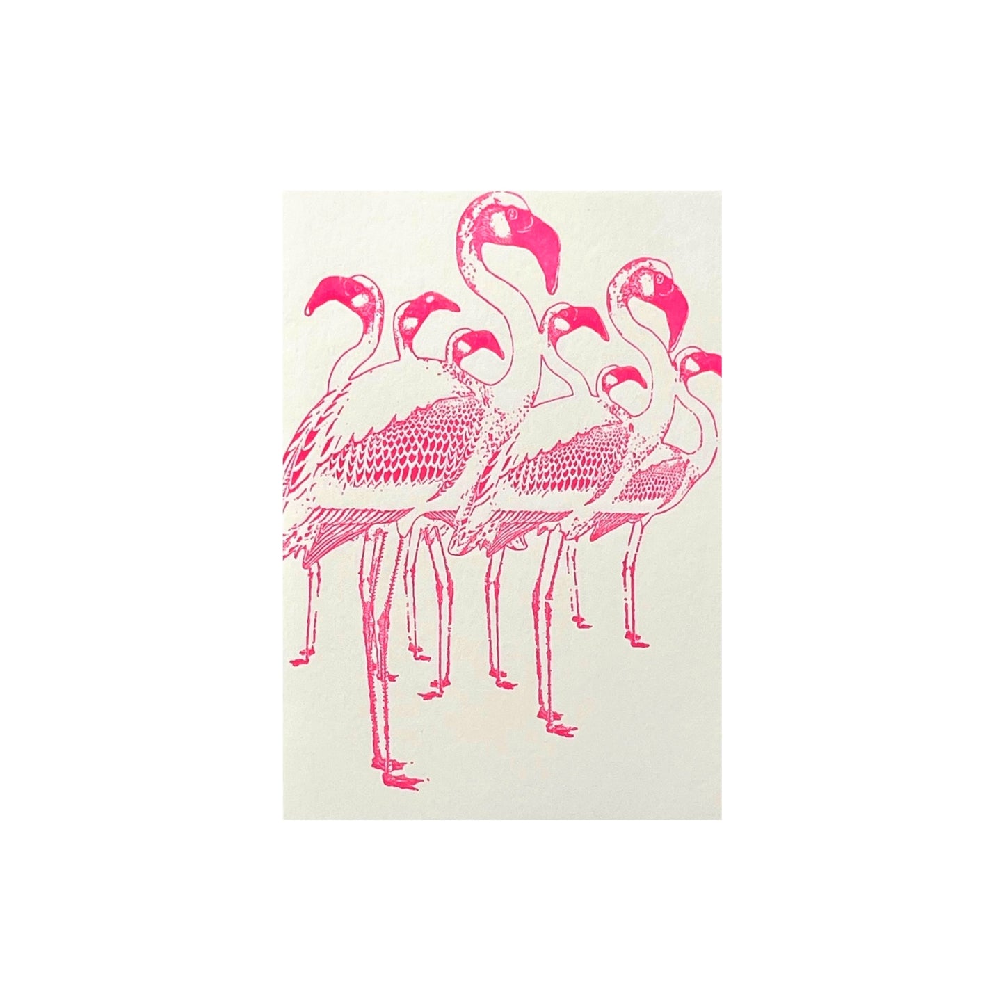 small greetings card with pink flamingos, by Archivist Gallery