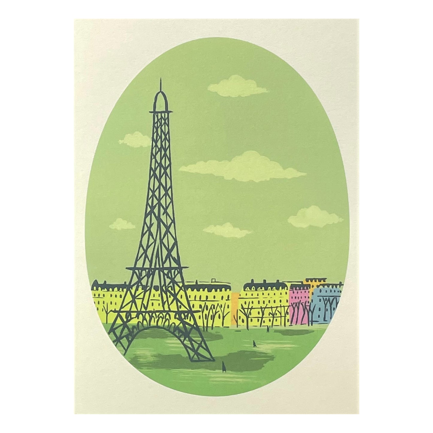greetings card with drawing of the Eiffel tower by Elizabeth Harbour