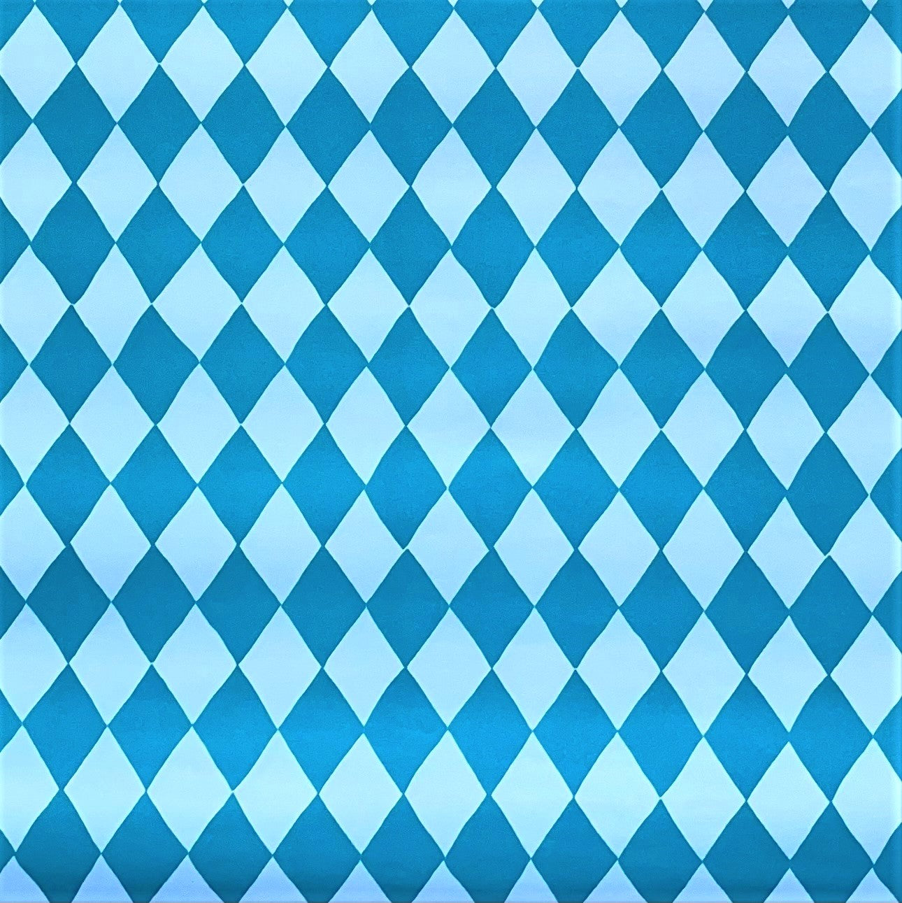 wrapping paper with large diamond repeat pattern in light and dark teal-blue by Heather evelyn