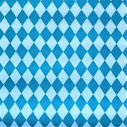 wrapping paper with large diamond repeat pattern in light and dark teal-blue by Heather evelyn