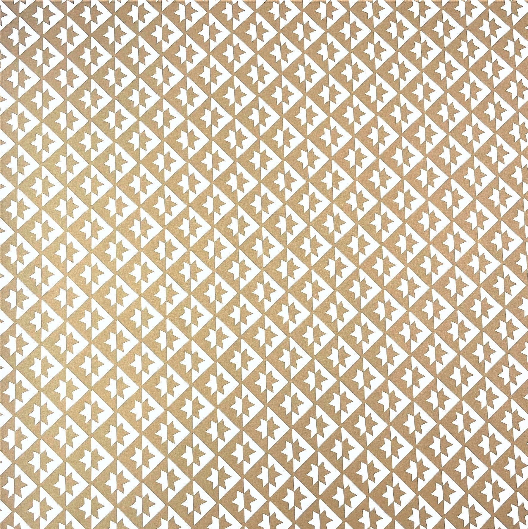 wrapping paper with an abstract star pattern in gold and white by Ola Studio