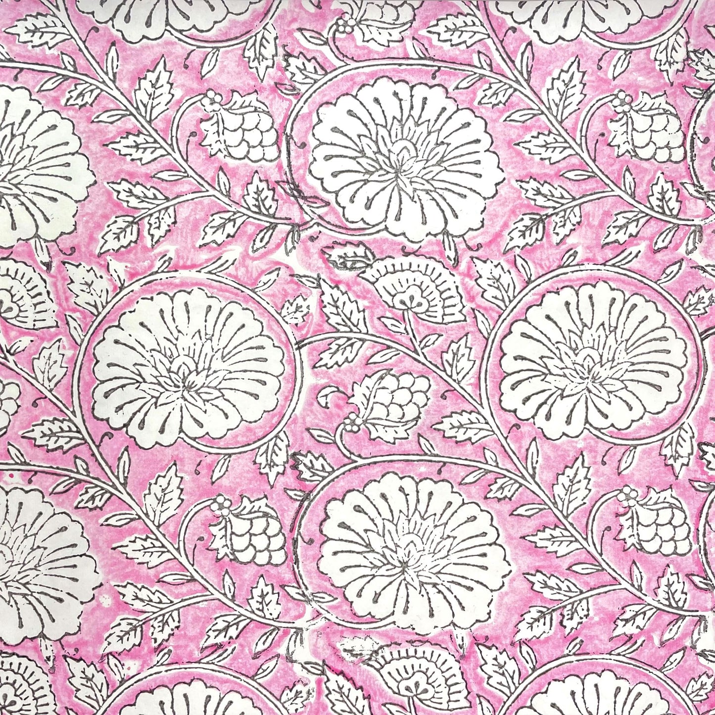 wrapping paper with repeat botanical pattern in pink by Paper Mirchi