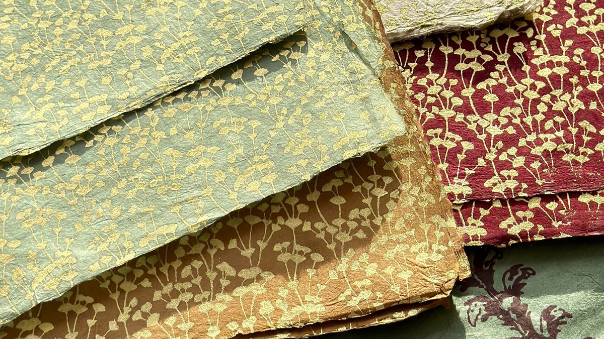 Screen Printed Lokta Paper