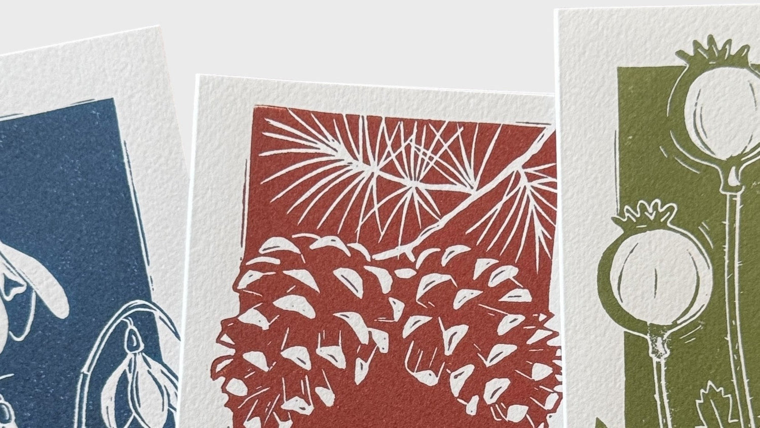 A selection of winter themed greetings cards