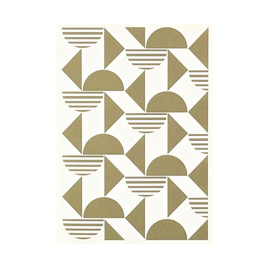 Greeting card with gold abstract geometric design by Amaretti Design