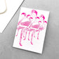 small greetings card with pink flamingos, by Archivist Gallery