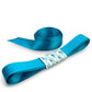 Satin ribbon 25mm wide and 5 metres long, presented with a patterned paper band. colour - teal