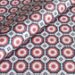 Wrapping paper with a red and blue retro geometric pattern