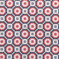 Wrapping paper with a red and blue retro geometric pattern