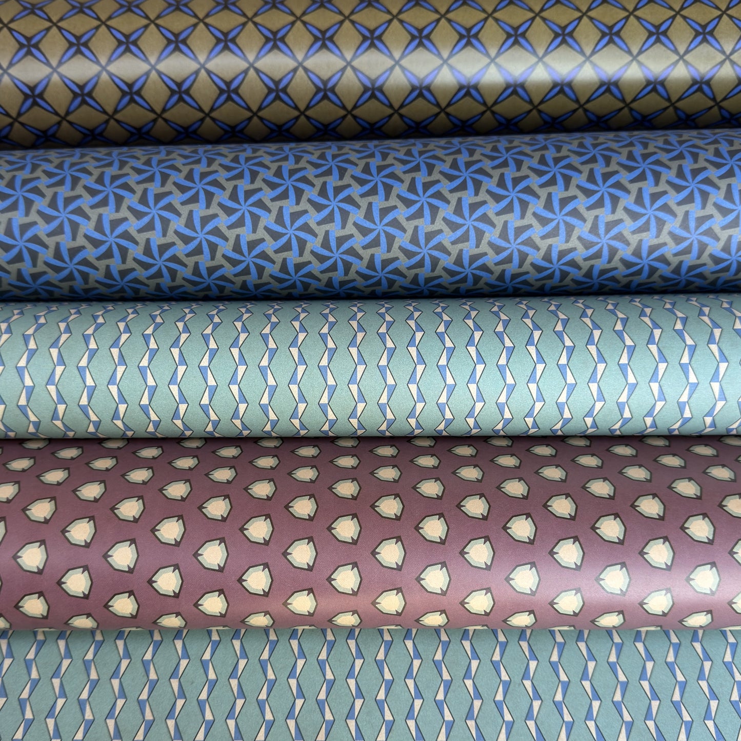 sheets of different geometric wrapping papers