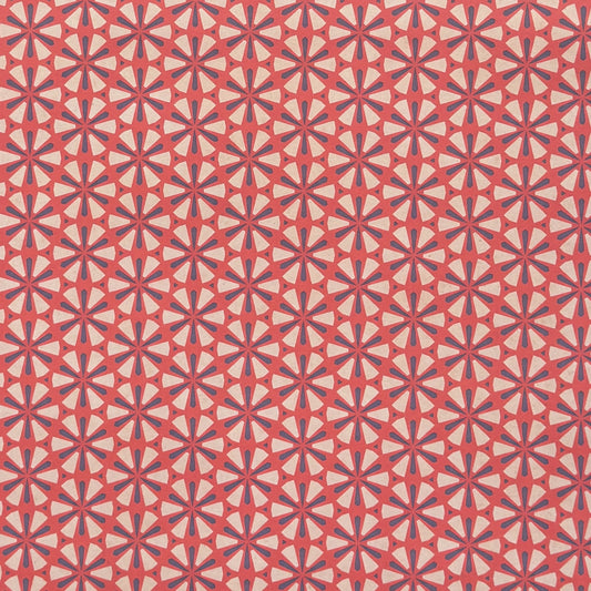 a sheet of geometric paper in red, purple and white