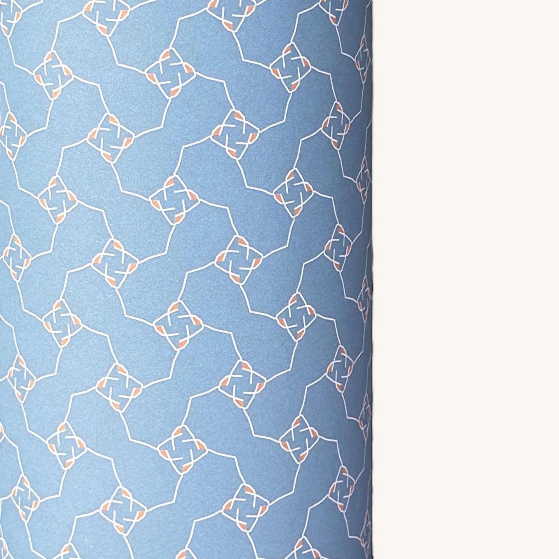 Blue patterned paper with a geometric design