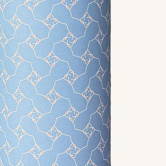 Blue patterned paper with a geometric design