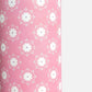 Pink wrapping paper with white floral geometric pattern