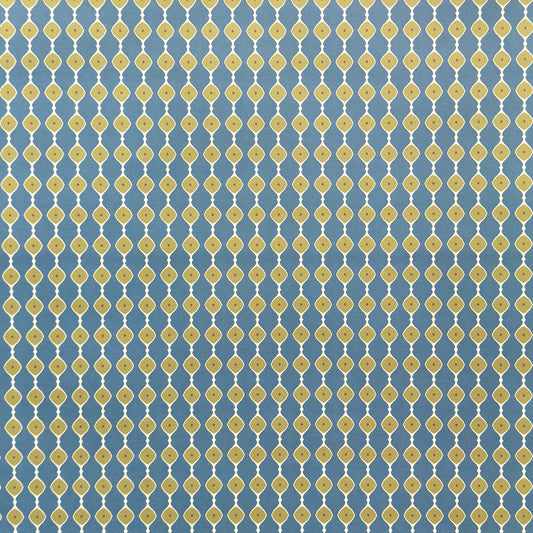 wrapping paper with a geometric pattern of lines of little lime green diamonds on a teal