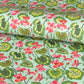 floral geranium patterned wrapping paper in pink, green and aqua.