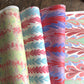 four sheets of printed marbled papers by Elizabeth Harbour from the Danby Press