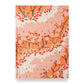 hardback A5 plain notebook with cover made of japanese silkscreen chiyogami paper. Pink and white cherry blossom design on peach background by Esmie