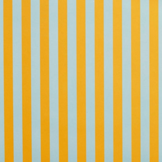 wide classic stripe wrapping paper in blue & yellow by Heather Evelyn