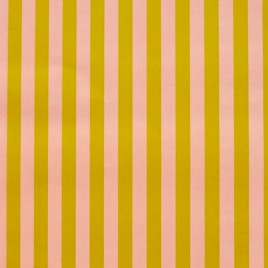 wide classic stripe wrapping paper in lime green and dusty pink by Heather Evelyn