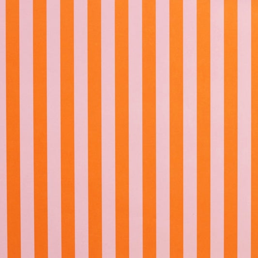 wide classic stripe wrapping paper in orange and pink by Heather Evelyn