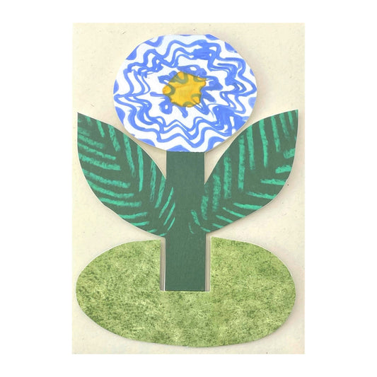 a blue flower stand-up card by Hadley Paper Goods, with envelope