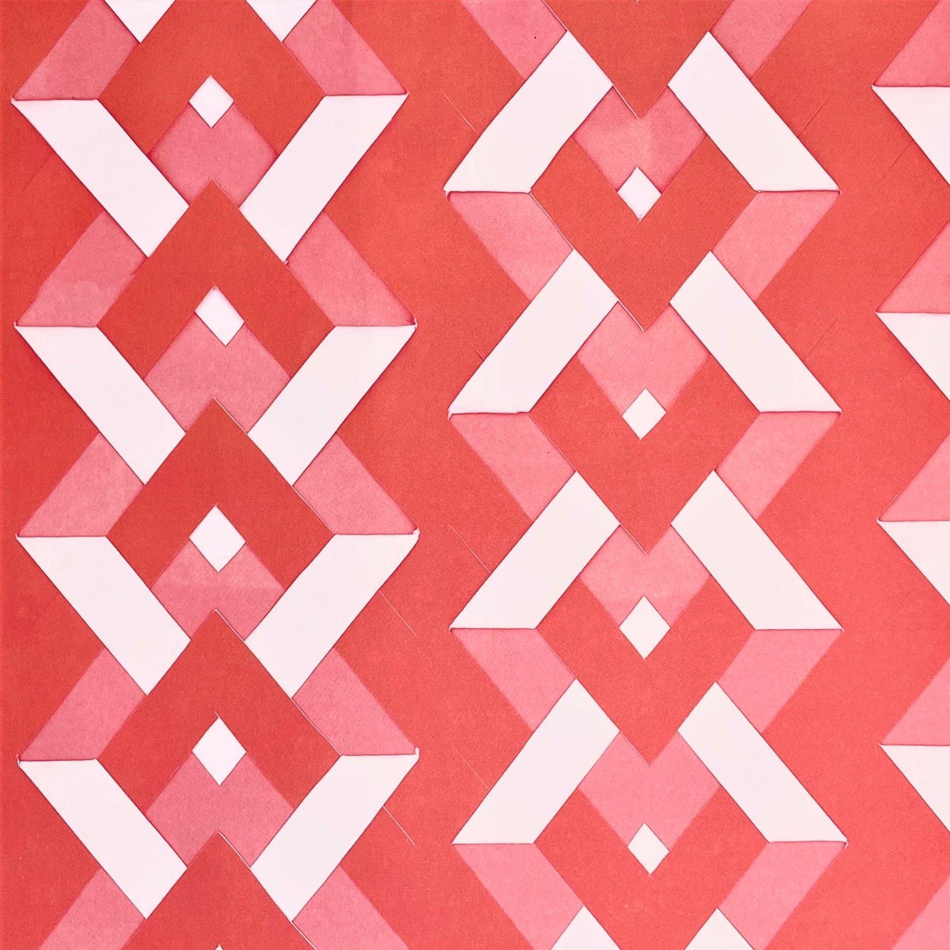 red and pink diamond design gift wrap by Hadley Paper Goods
