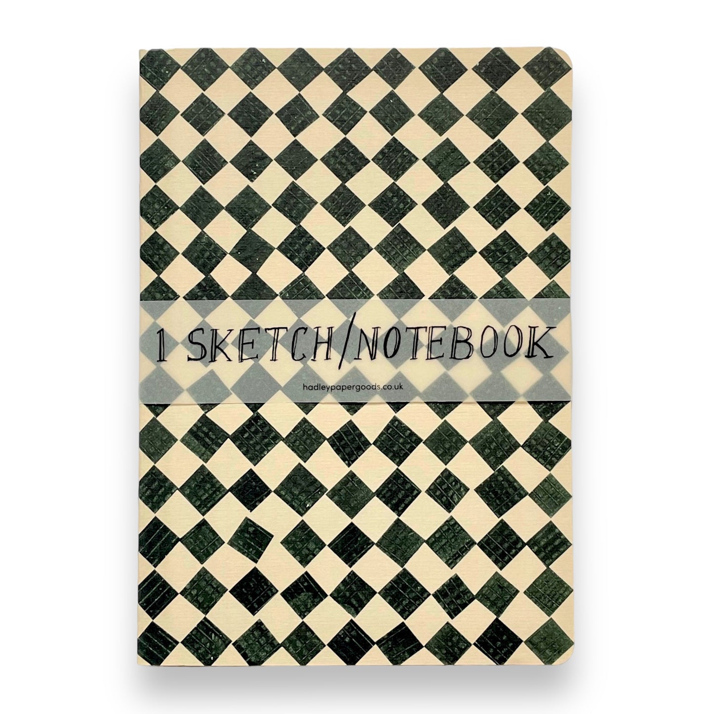 black and cream chequered soft cover notebook by Hadley Paper Goods