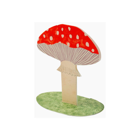 red toadstool stand-up greetings card by Hadley Paper Goods