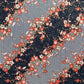 Diagonal branches of rich pink plum (ume) blossom on a midnight blue background with gold accents. Japanese chiyogami paper