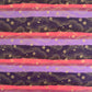 japanese chiyogami paper in stripes of pink, lilac and purple with gold clouds and flowers